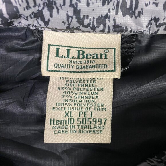 LL Bean Puffer Vest Women's XLP Petite Gray Camo Primaloft Packaway Packable - Picture 6 of 12